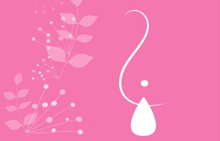 رسمة بسيطة لثدي امرأة وتنزل منه قطرة حليب دلالة على هرمون البرولاكتين المنتج للحليب