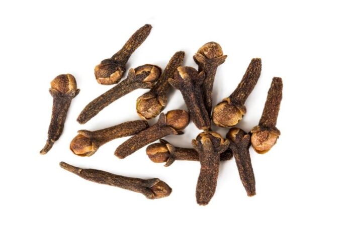 قرنفل مجفف على خلفية بيضاء