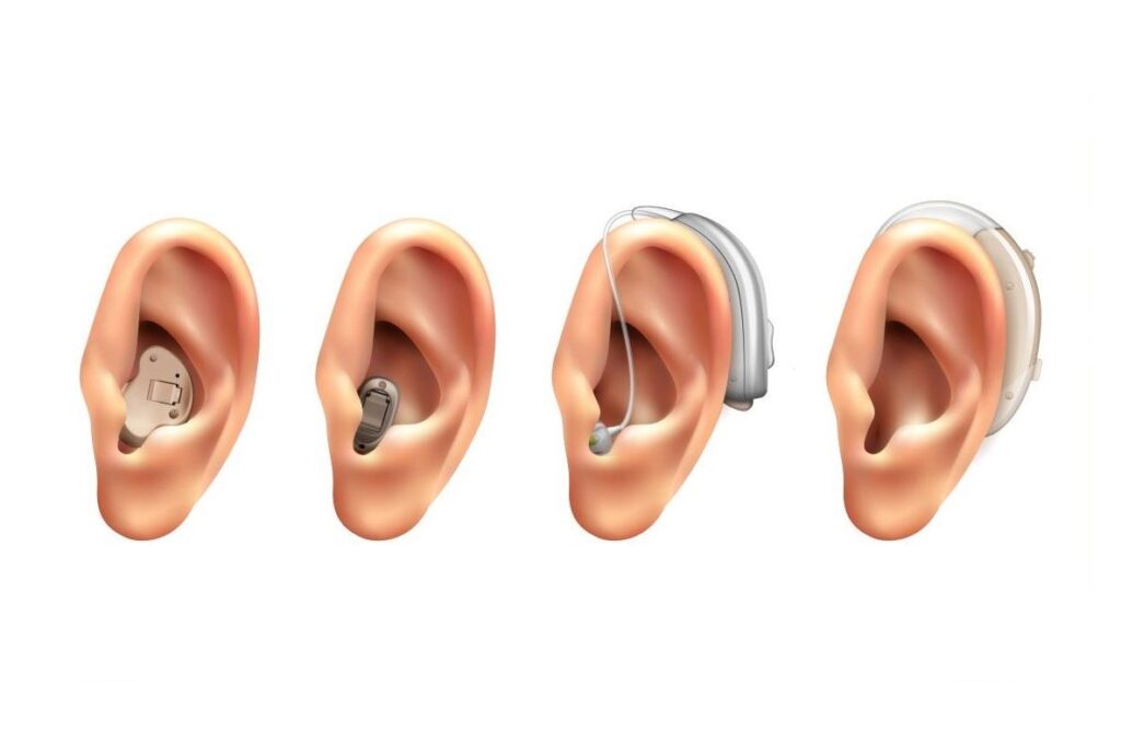 أربعة أنواع لأجهزة معينات السمع عند الأشخاص المصابين بضعف السمع