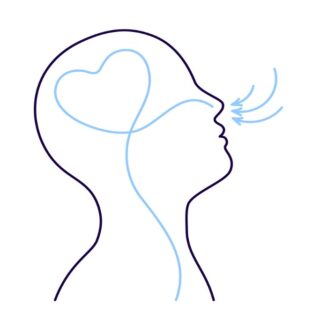 رسم توضيحي لشخص يقوم بالشهيق