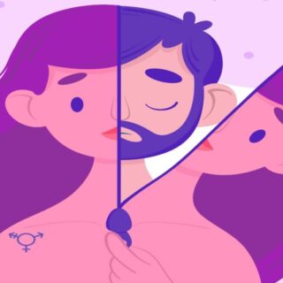 رسم توضيحي لفتاة يخرج من جسمها شاب