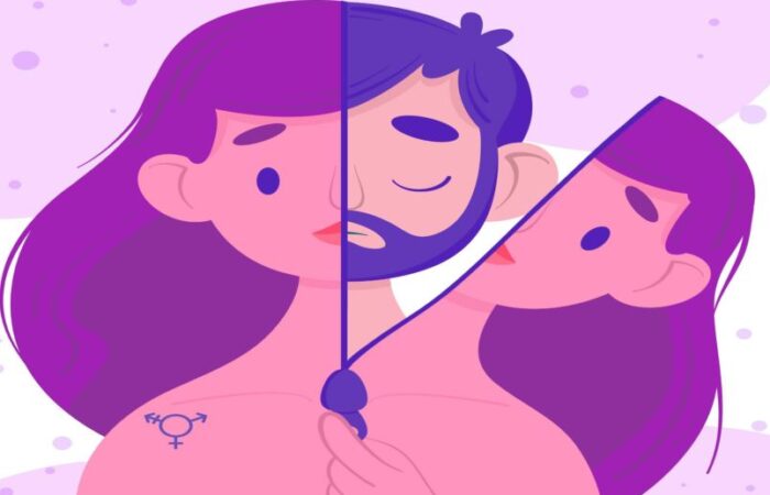 رسم توضيحي لفتاة يخرج من جسمها شاب