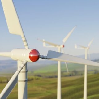 مزرعة توربينات هوائية لتوليد الطاقة الكهربائية من الرياح