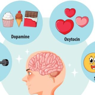 رسمة توضيحية للعقل البشري وقلوب بجانبه