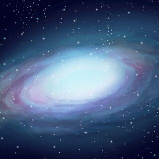 بقعة بيضاء كبيرة حولها نقاط بيضاء متناثرة وجميعها يطفو وسط الظلام