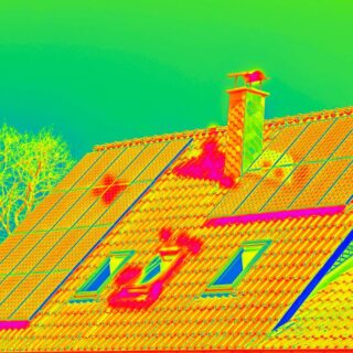 سقف منزل تم تصويره باستخدام الأشعة تحت الحمراء