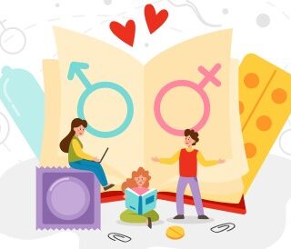 رسم توضيحي لمفهوم التربية الجنسية