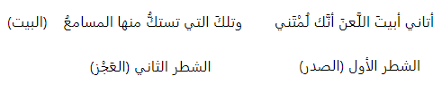 بيت شعر باللغة العربية