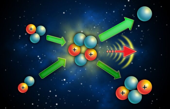 رسم ثلاثي الأبعاد لشكل الاندماج النووي
