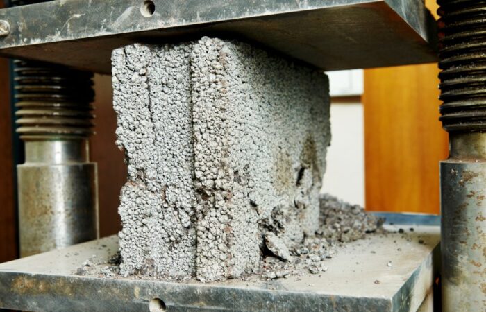 بلوك موجود في مكبس بين صفيحتين معدنيتين