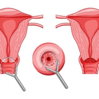 رسم توضيحي لخزعة من عنق الرحم