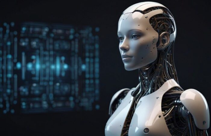 رسم ثلاثي الأبعاد لوجه رجل آلي