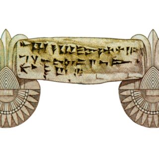 أحرف الأبجدية الأوغاريتية مطبوعة على رمز لعملة ورقية سورية