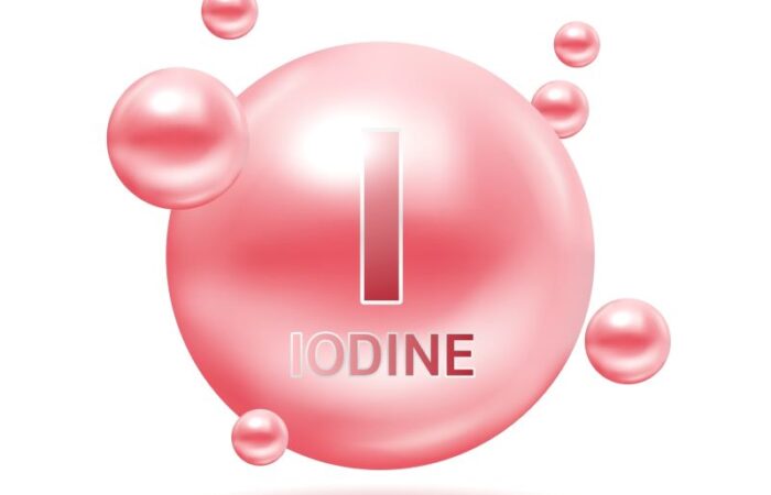 حرف I مكتوب بالإنكليزية وكلمة Iodine
